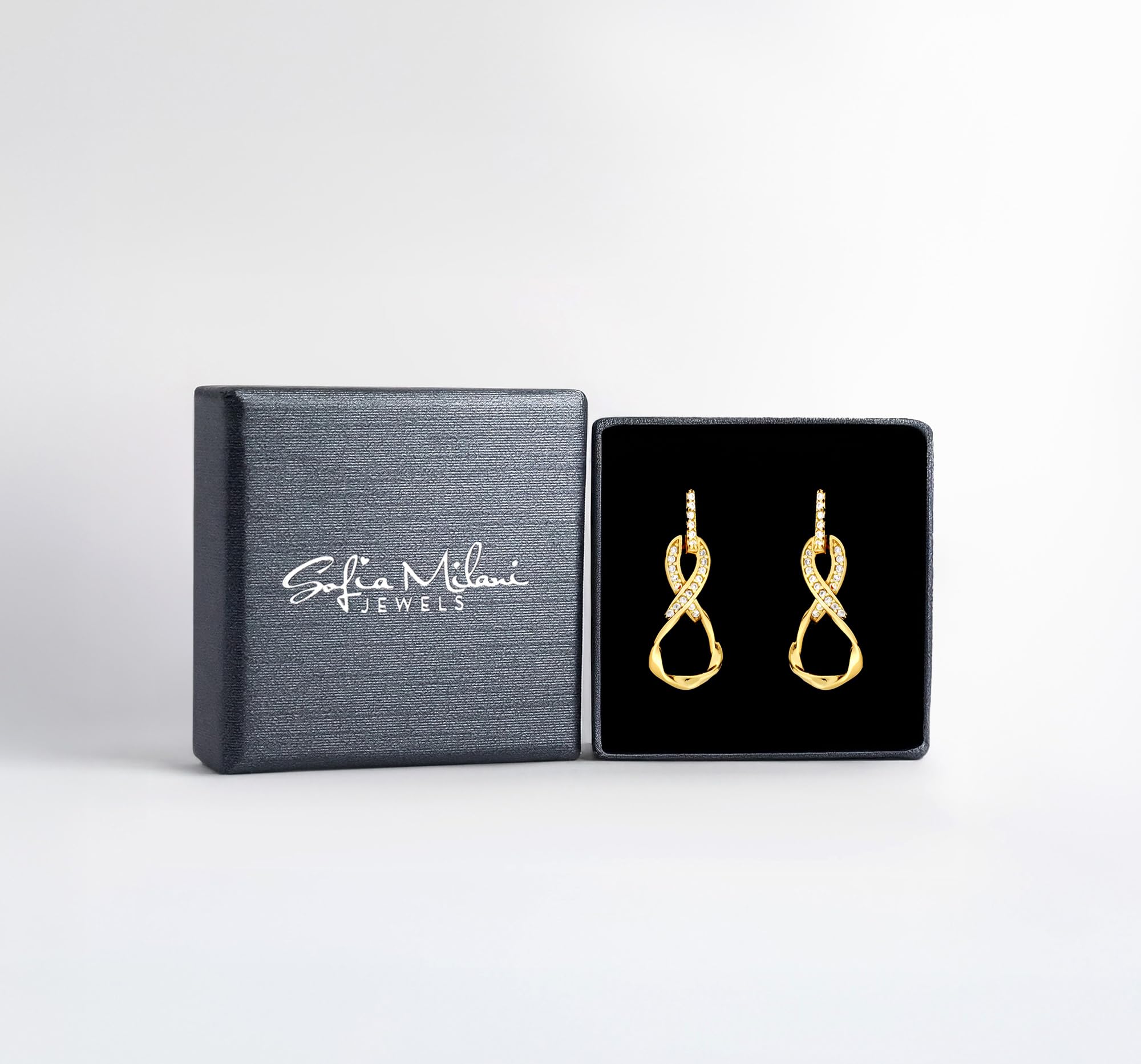 SOFIA MILANI - Damen Ohrringe 925 Silber - mit Zirkonia Steinen - Unendlich Infinity Ohrhänger
