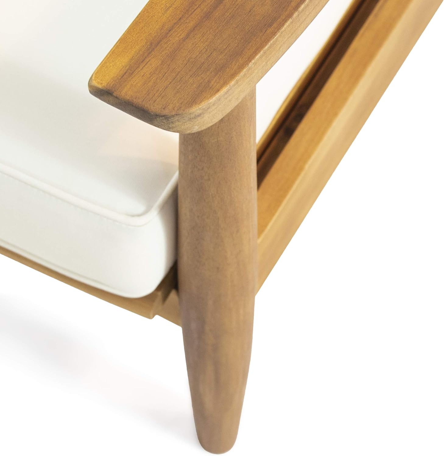 Christopher Knight Home Felix Outdoor Acacia Wood Loveseat Set with Coffee Table, Teak Finish, Beige