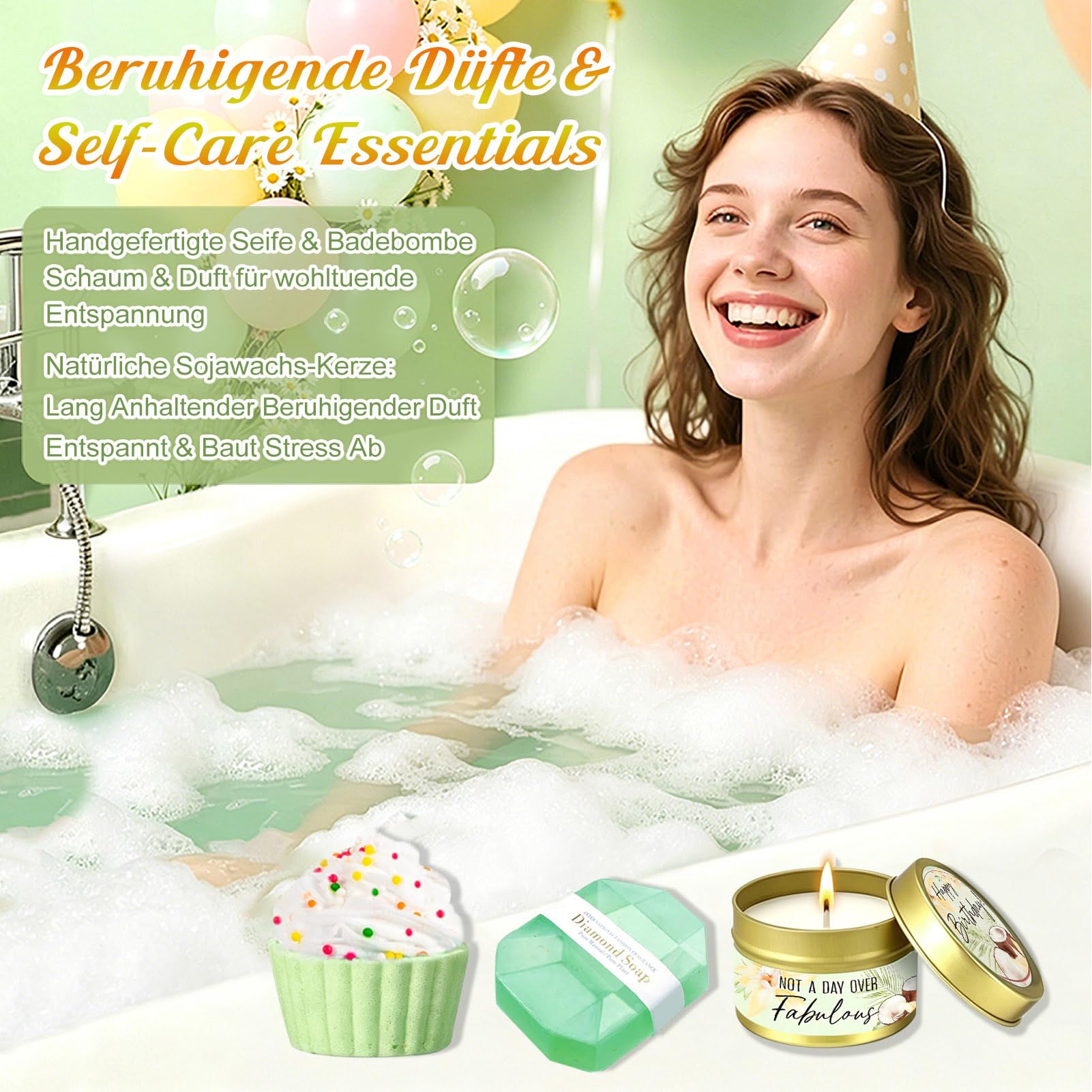 Geburtstagsgeschenk für Frauen, Entspannung Spa Geschenkset Frauen Geburtstag mit 40 OZ Edelstahl Weinbecher & Kuscheldecke, 18, 30, 40, 50, 60, 70 für Freundin Schwester Mama Tochter Ehefrau Oma