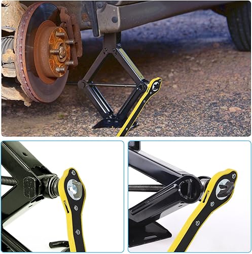 Miniatura 3 de Windspeed Llave de gato de coche Herramienta de trinquete Llave de tijera Llave de trinquete para ahorrar mano de obra Adaptador de mango