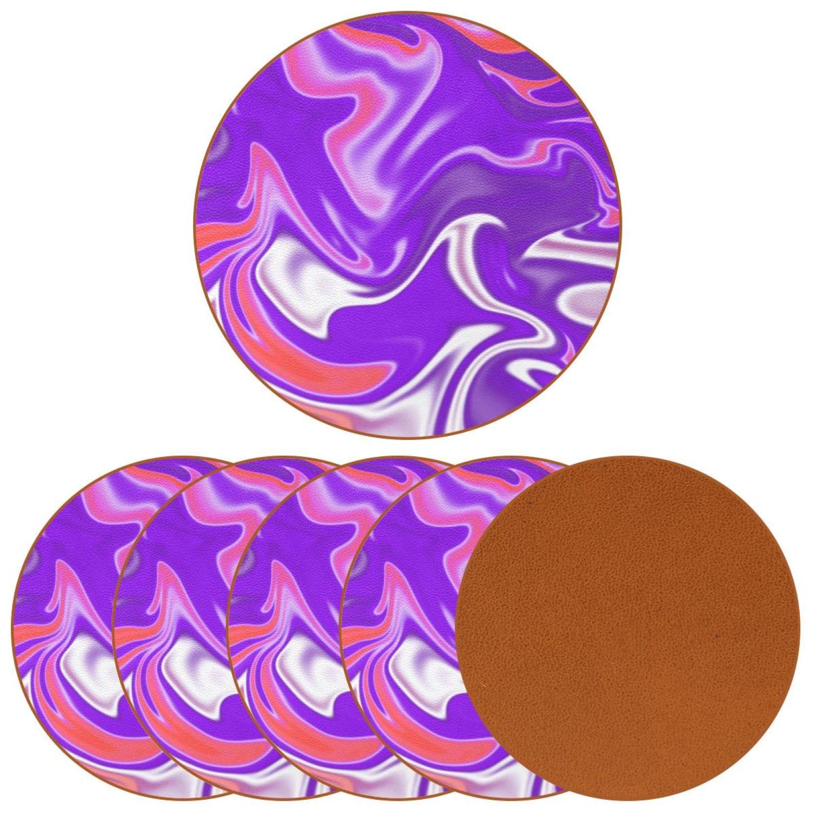 Lot de 6 sous-verres violets pour boissons, verres à vin, tasses et tasses, réutilisables au bureau, cuisine, bar, 10,9 cm