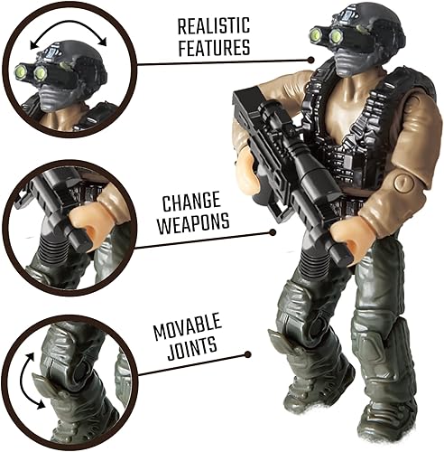 Miniatura 3 de Fuerzas Especiales Mini figuras de acción militares de Estados Unidos, 3 juegos de construcción del ejército, 9 soldados, soldados de la selva,