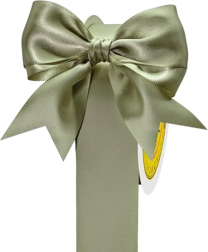 Miniatura 296 de Cinta de satén verde esmeralda de doble cara de 1-1/2 pulgadas x 50 yardas, cinta de poliéster verde esmeralda para envolver regalos, muy adecuada