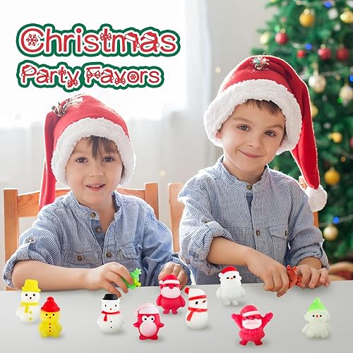 Miniatura 5 de 36 juguetes esponjosos Mochi de Navidad, para aliviar el estrés, juguetes Kawaii, mini juguete para apretar, relleno de calcetines de Navidad para
