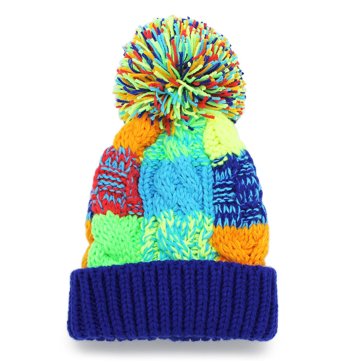 Amazon.co.jp: [ザクション] キッズ カラフルボックス ボンボン ニット