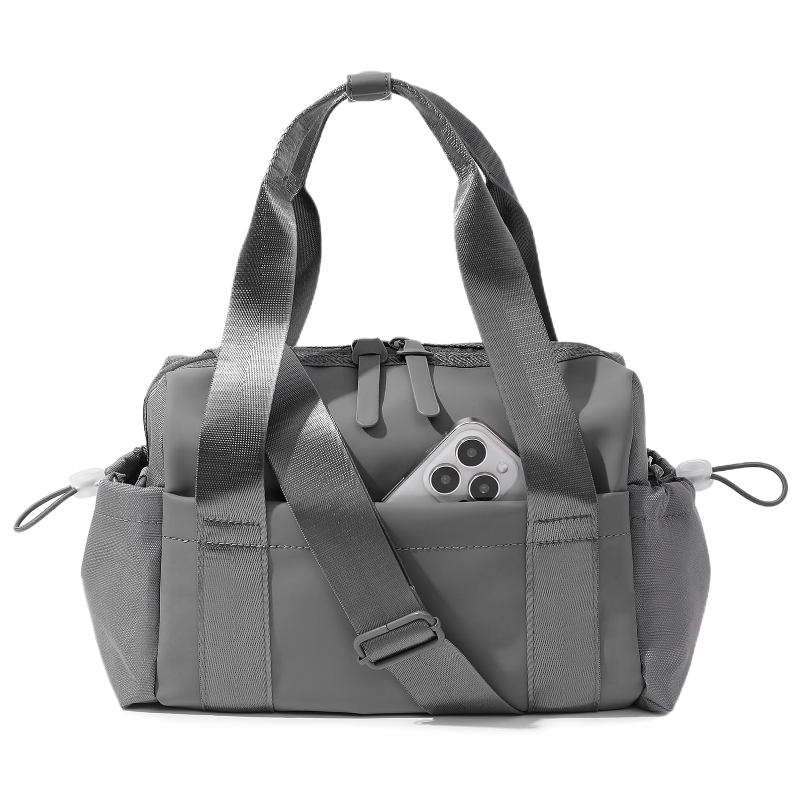 Bucosd Small Gym Bag for Women, Mini Crossbody Gym Duffle Bag with Wet Compartment, Carry on Gym Tote Bag for Workout Dance Sport Travel, Mini-Grey, Mini, Fashion