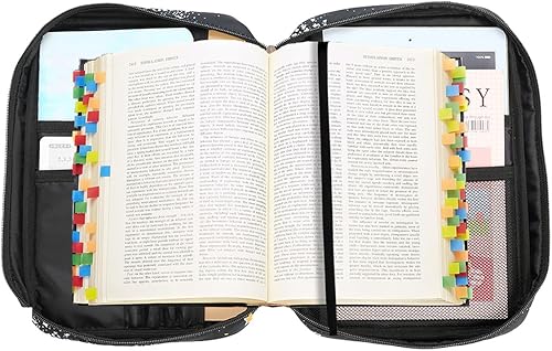 Miniatura 3 de Funda de transporte para la Biblia, bolsa protectora para la Biblia con asa y bolsillo trasero con cremallera, regalo para niñas, mujeres, madres,