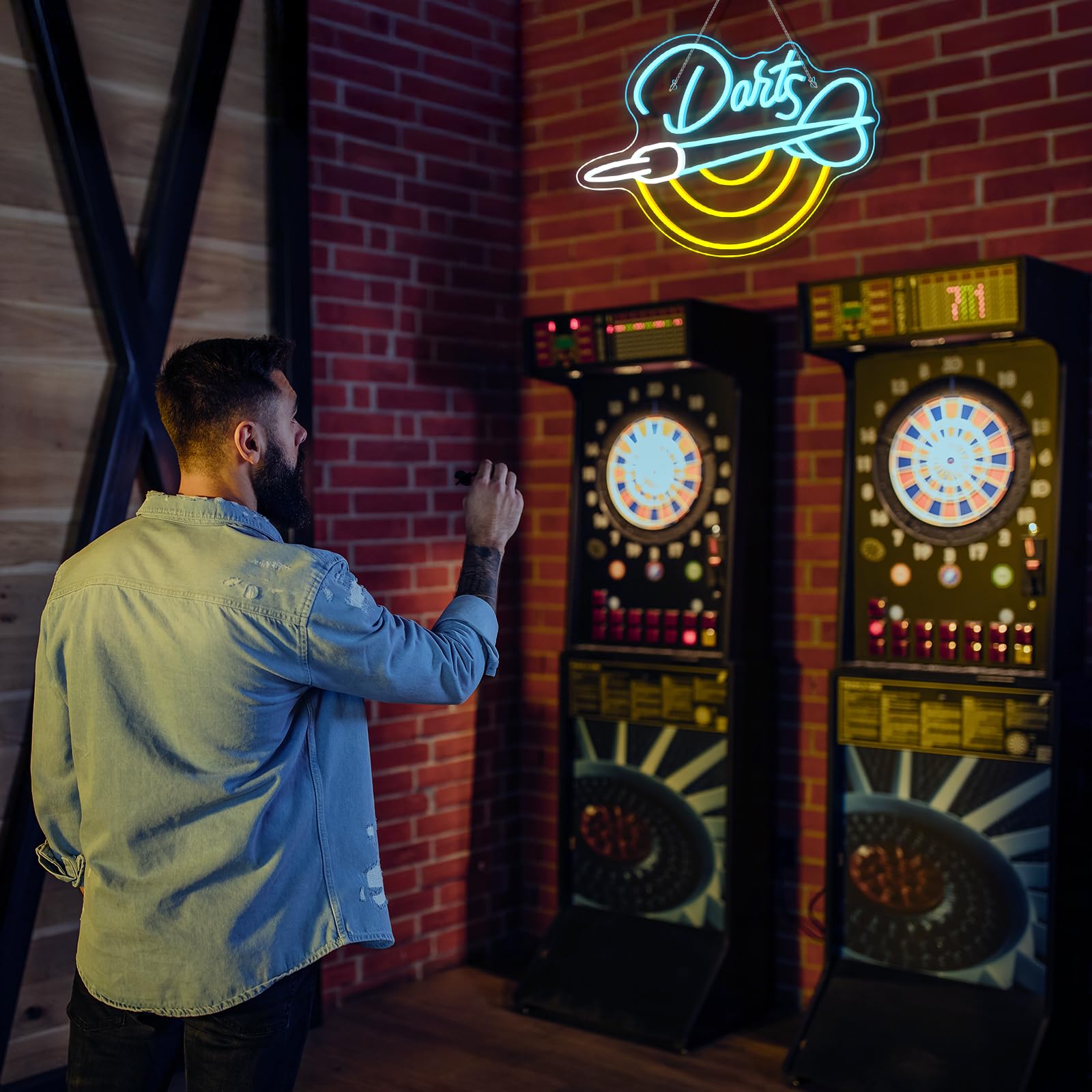 Horseneon Dart Neonowy szyld, Darts Bar Led szyld, Dartowa tarcza reklamowa na ścianę, neonowe szyłd LED do gry, neonowy szyłd do gier do gry w pokoju, pubu, domu, baru, klubu, kryjówki dla mężczyzn