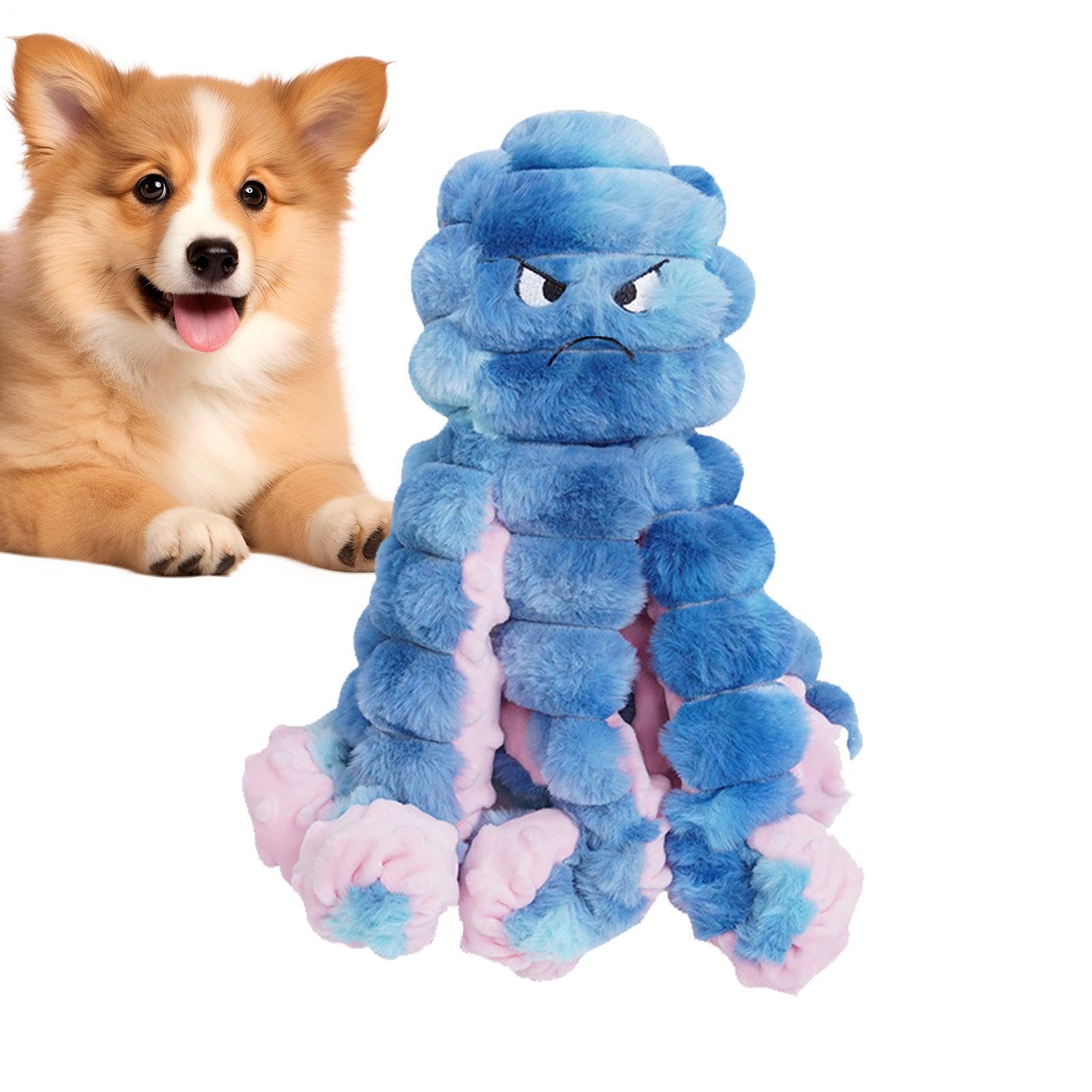 Jouet à mâcher pour chien en forme de pieuvre en peluche résistante