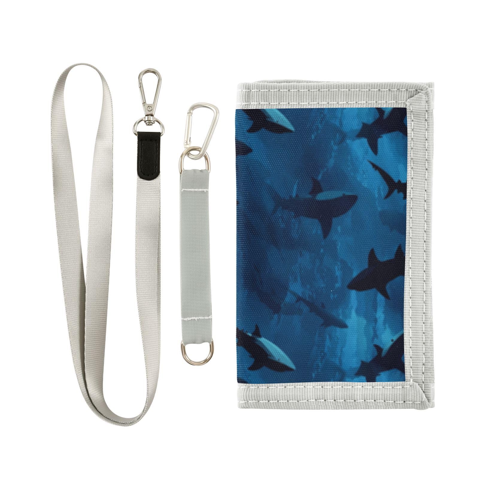 Wusikd Deep Sea Sharks Kids Wallet for Boys Girls Toddler Trifold Wallet Novelty Wallet for Teens Women Men