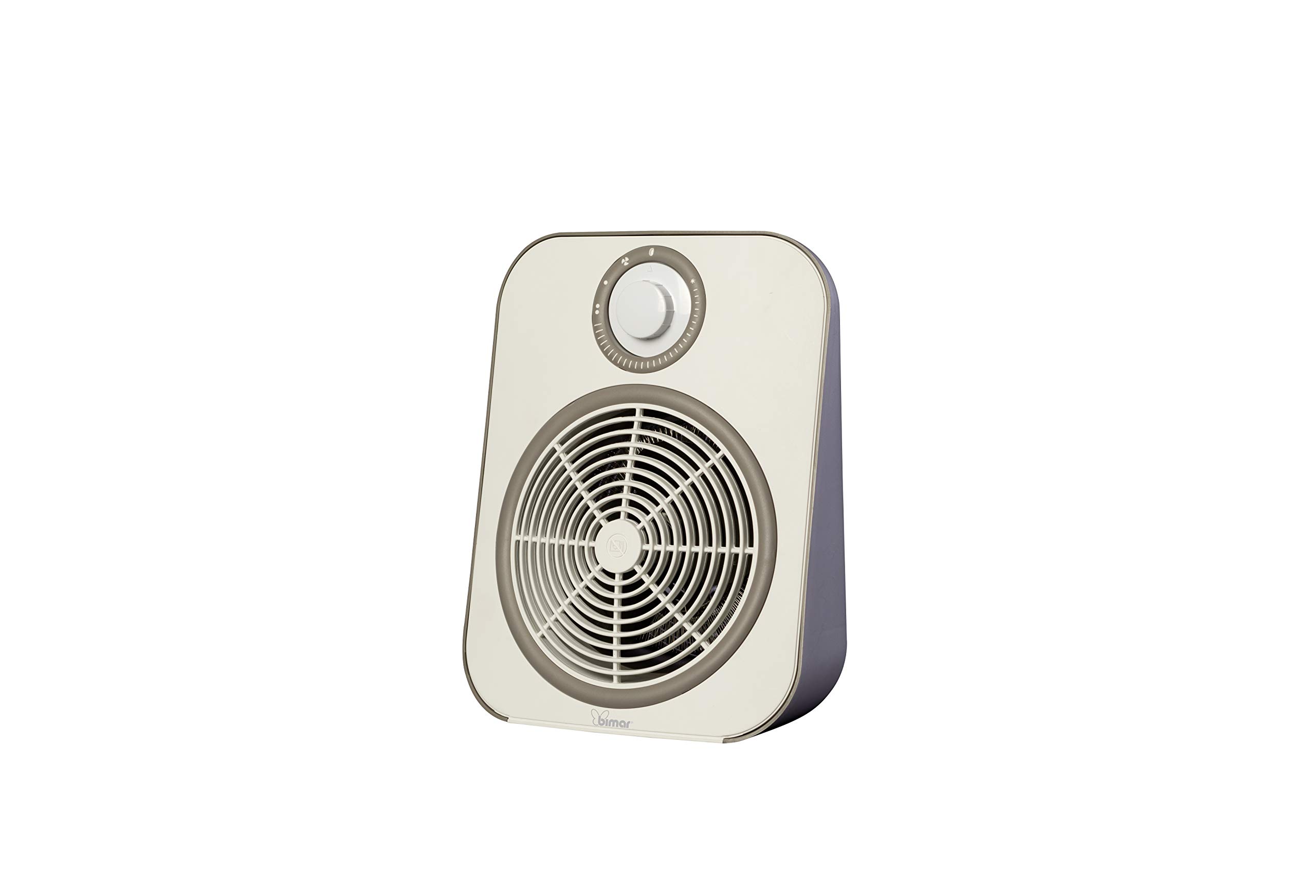 bimar HF204 Stufetta Elettrica Bagno, Termoventilatore Elettrico a Basso Consumo con Selettore e Termostato Incorporato, 2 Potenze Riscaldanti, Corpo in Plastica con Maniglia Integrata