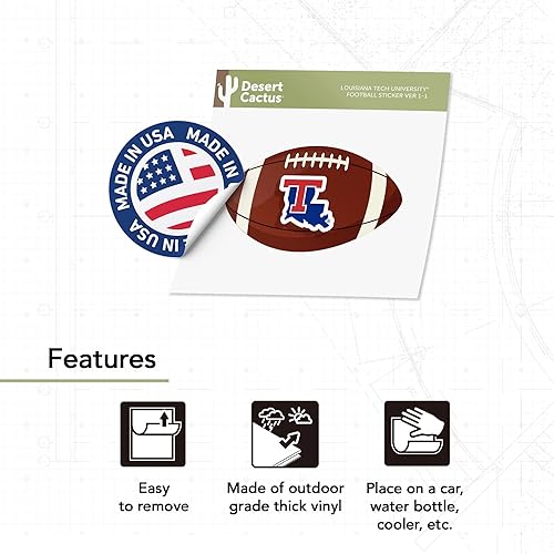 Miniatura 3 de Desert Cactus Louisiana LA Tech University - Calcomanía de vinilo Bulldogs para laptop, botella de agua, álbum de recortes de automóvil (calcomanía