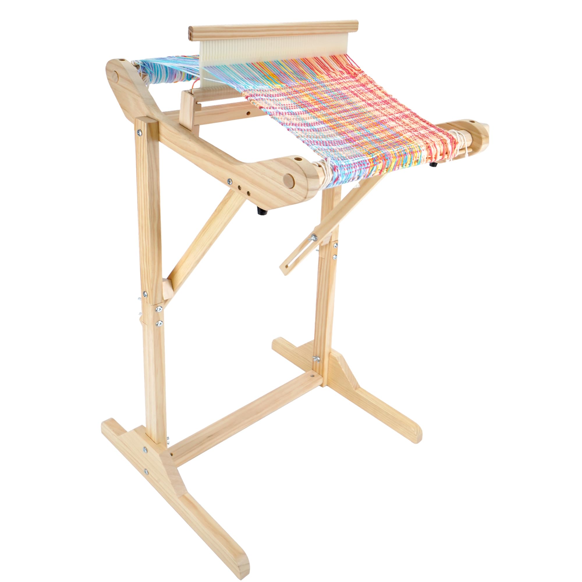 PURCOULEUR Telaio rigido da 40,6 cm con supporto, telaio in legno per adulti, telaio multi-Craft per principianti, telaio per fili con piolo, supporto per filo, kit per tessitura a bastone per