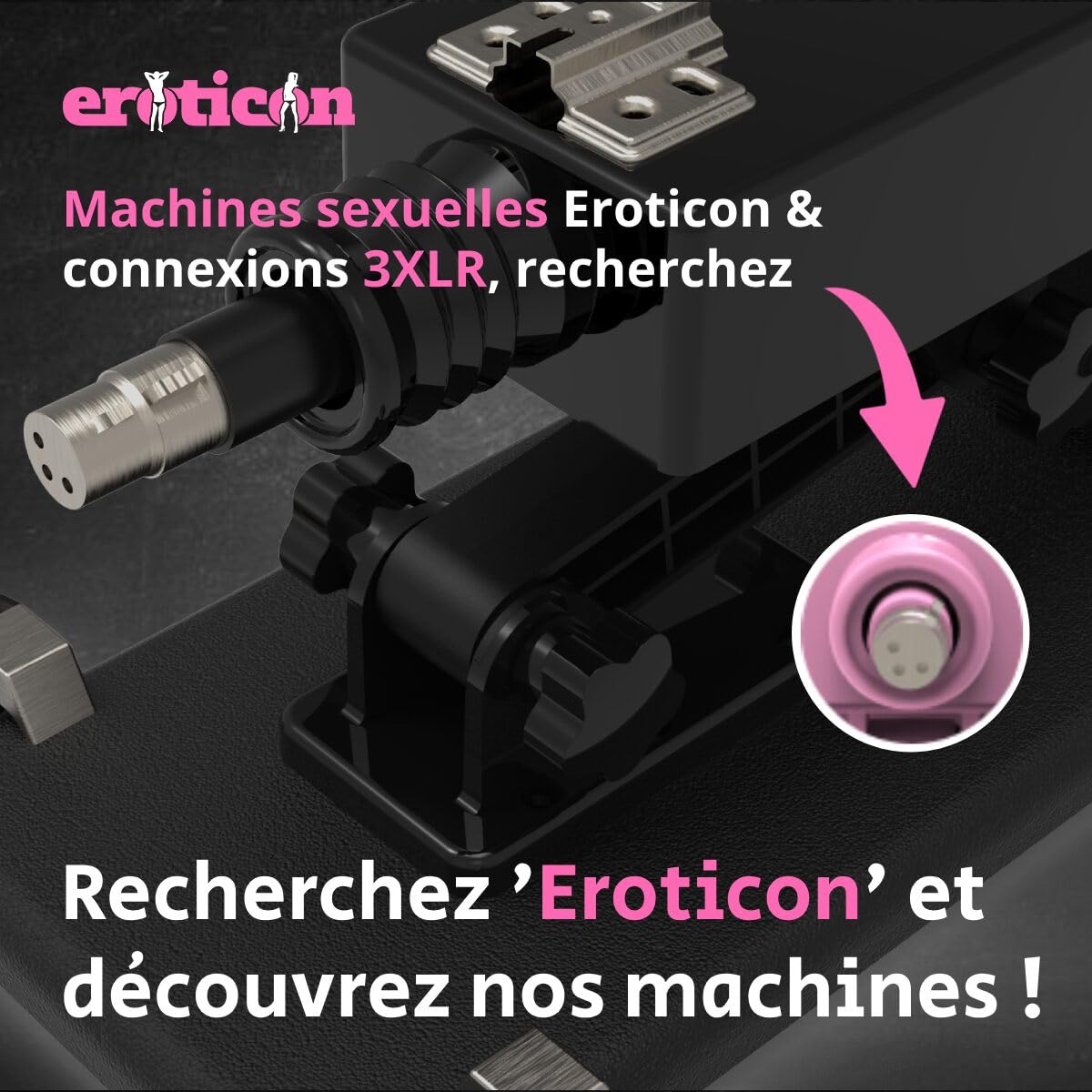 Gode ​​anal Eroticon de grande taille – Accessoire pour machine sexuelle de 15,5 cm d'épaisseur avec connecteur 3XLR – jusqu'à 6 cm