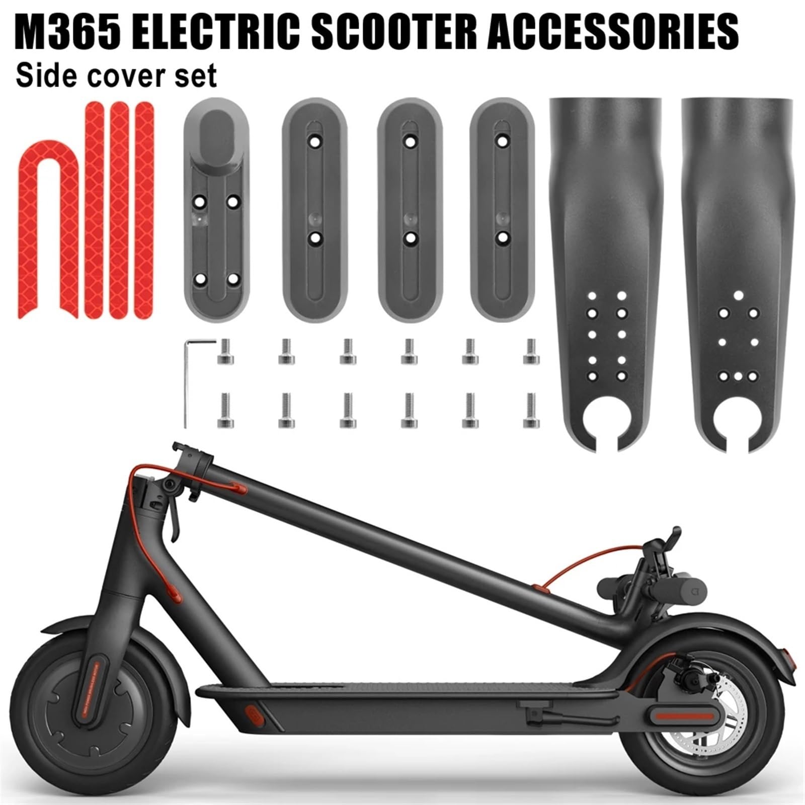 Caches Latéraux Pour Fourche De Trottinette électrique Xiaomi M365 – Protection, Autocollants Réfléchissants, Set 2 Pièces