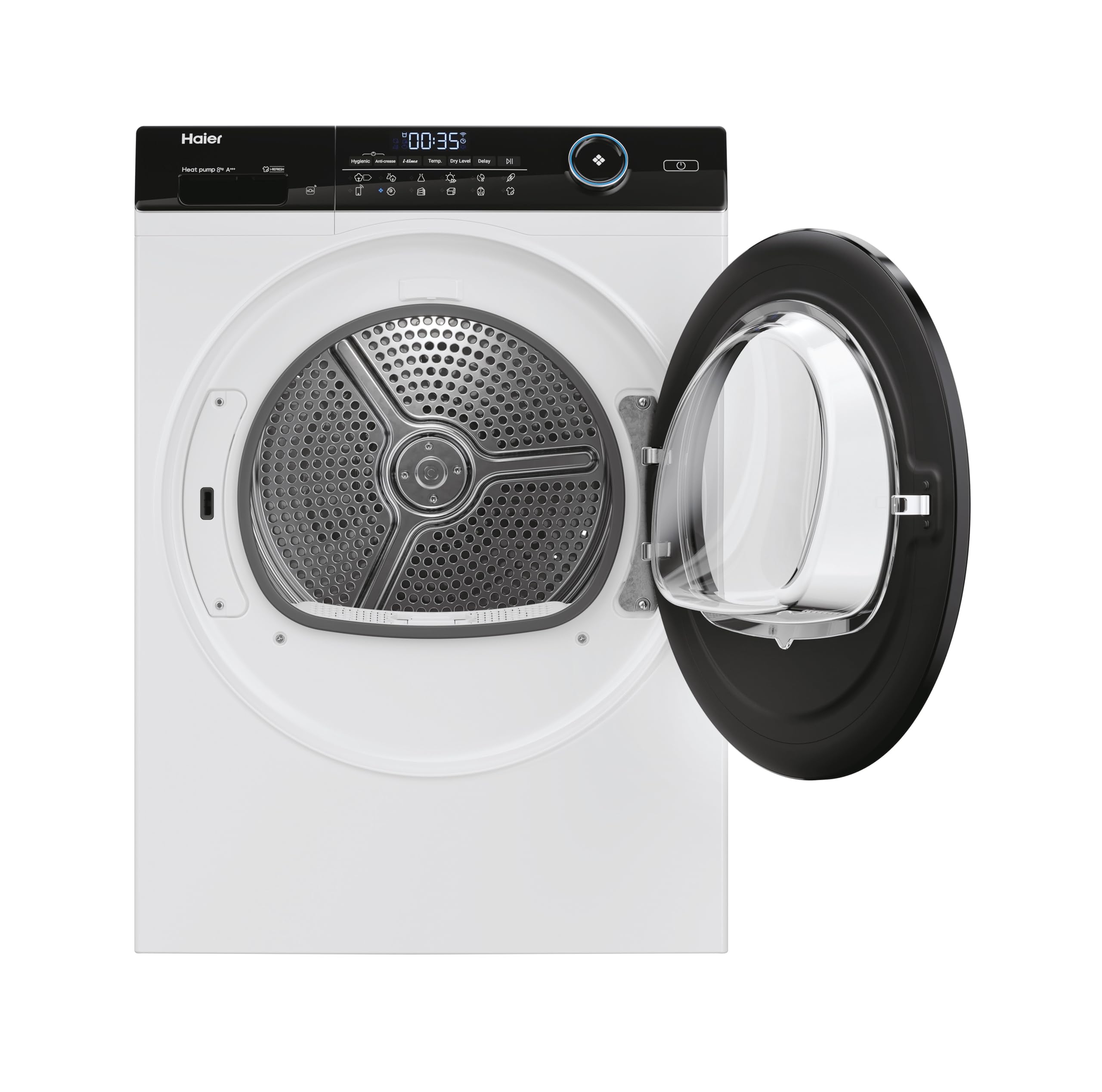 Haier I-Pro Serie 5 Asciugatrice 8Kg, Libera Installazione, Carica Frontale, Classe C, Motore Inverter, ABT, I-Time, Partenza Programmabile, Vapore, AxLxP 84,5x59,5x67,5 Bianca - HD80-A3959-S