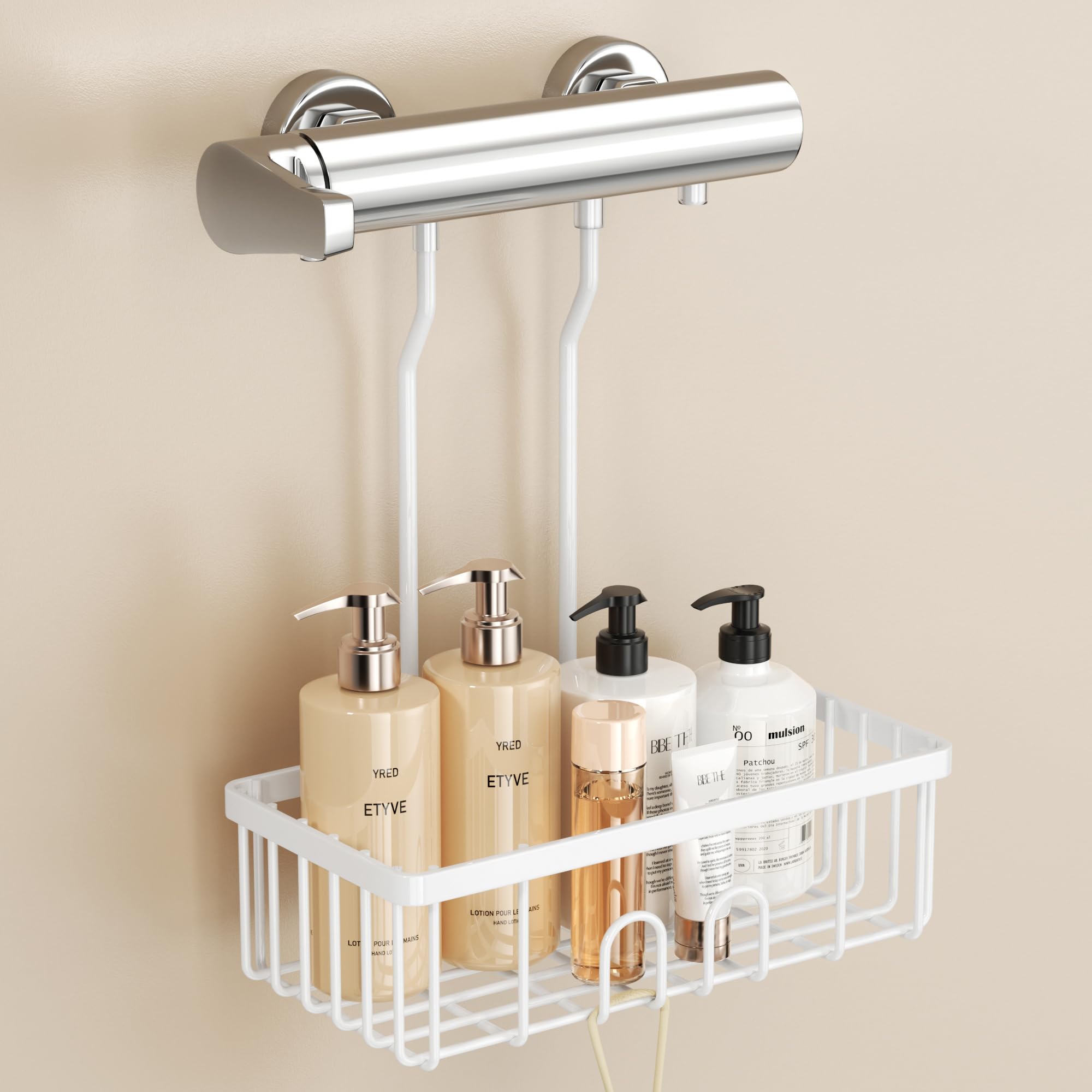 Duschablage Zum Hängen Weiß Duschregal Hängen Shampoo Halterung Für Dusche Duschkorb Ohne Bohren Dusche Halterung Shower Shelf Bad Regal 30cm Duschkorb13x8,5cm