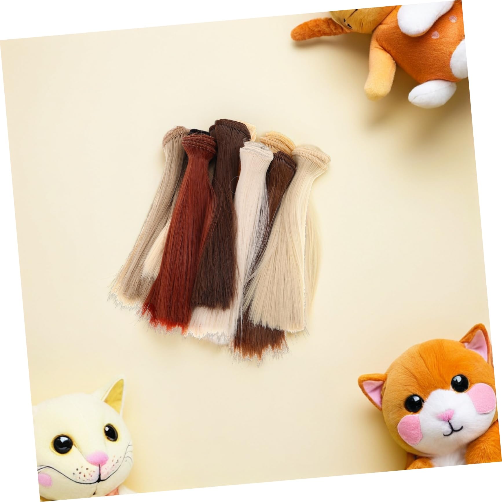 SHINEOFI 10stücke Puppenperücken Aus Kunstfaser Für Basteln Und Styling Hitzebeständig Und Farbecht Haare Für Puppenfiguren