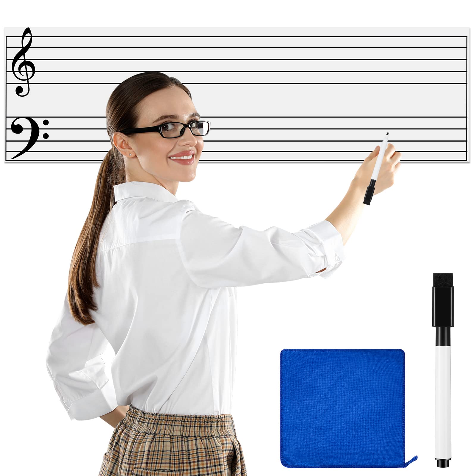 Buy Music Classroom s Dry Erase Music Grand Staff Laminated 61 x 18