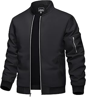 TACVASEN Men's Bomber Jacket Lightweight Casual Spring Fall Windbreaker ...