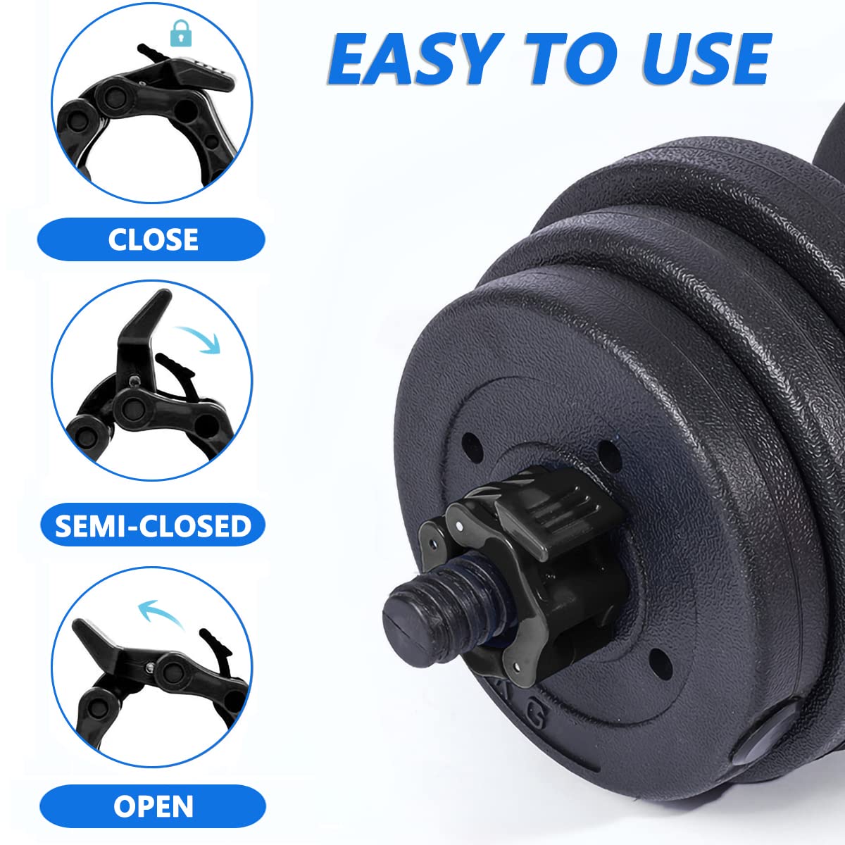 2 Morsetti Per Bilanciere Con Sgancio Rapido - In ABS, Per Sollevamento Pesi, Palestra E CrossFit - Nero - Foto 7