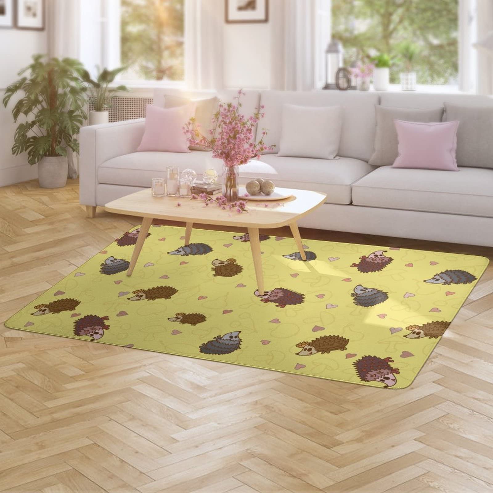 Amazon | かわいい ハリネズミ ラグ カーペット 洗える ラグマット