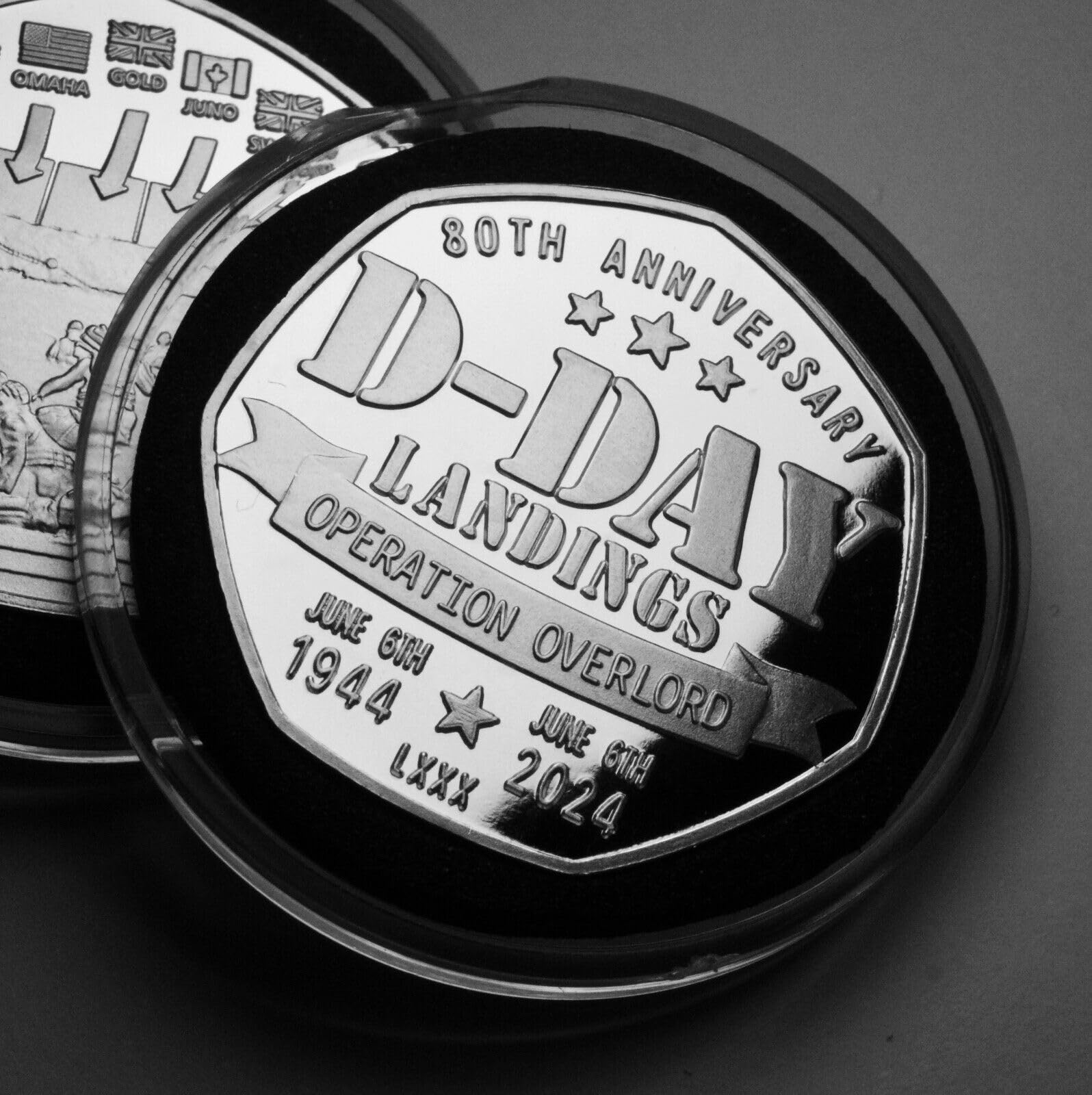 The Commemorative Coin Company Silver D-Day Landings 80Th Anniversary Commemorative In Capsule. 1944-2024. Operation Overlord Normandy Ww2 World War Two