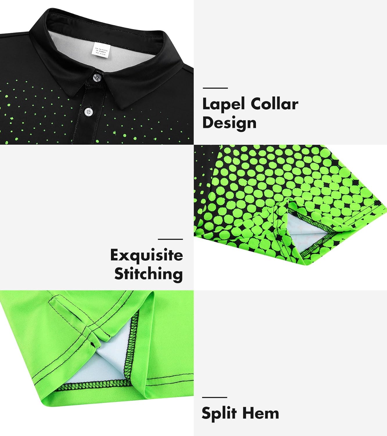 Golf Shirts for Men Short Sleeve Dry Fit Moisture Wicking Performance Athletic Polo Shirt for Tennis Hiking Camping