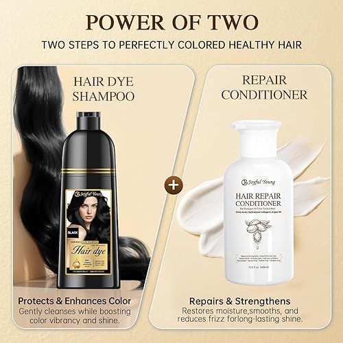 Vista 97 de Champú de tinte natural para el cabello – Color de cabello para cobertura de cabello gris – Tinte de cabello castaño medio para teñir el cabello