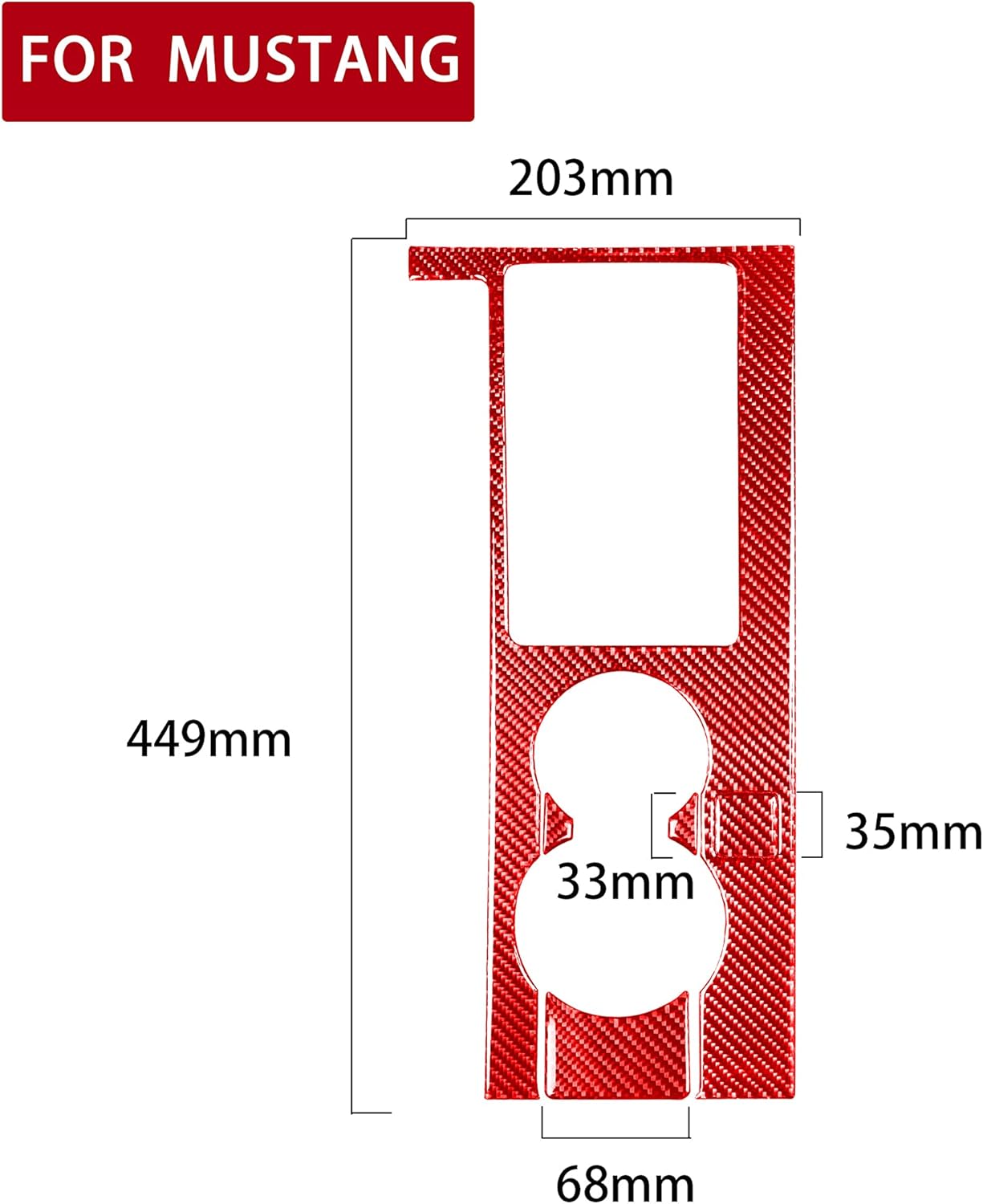 Accessories Interior Trim Stickers Gear Shift Box Panel Trim Cover for Car Red Real Soft Carbon Fiber Compatible with Ford Mustang GT Shelby 2005 2006 2007 2008 2009 5PCS