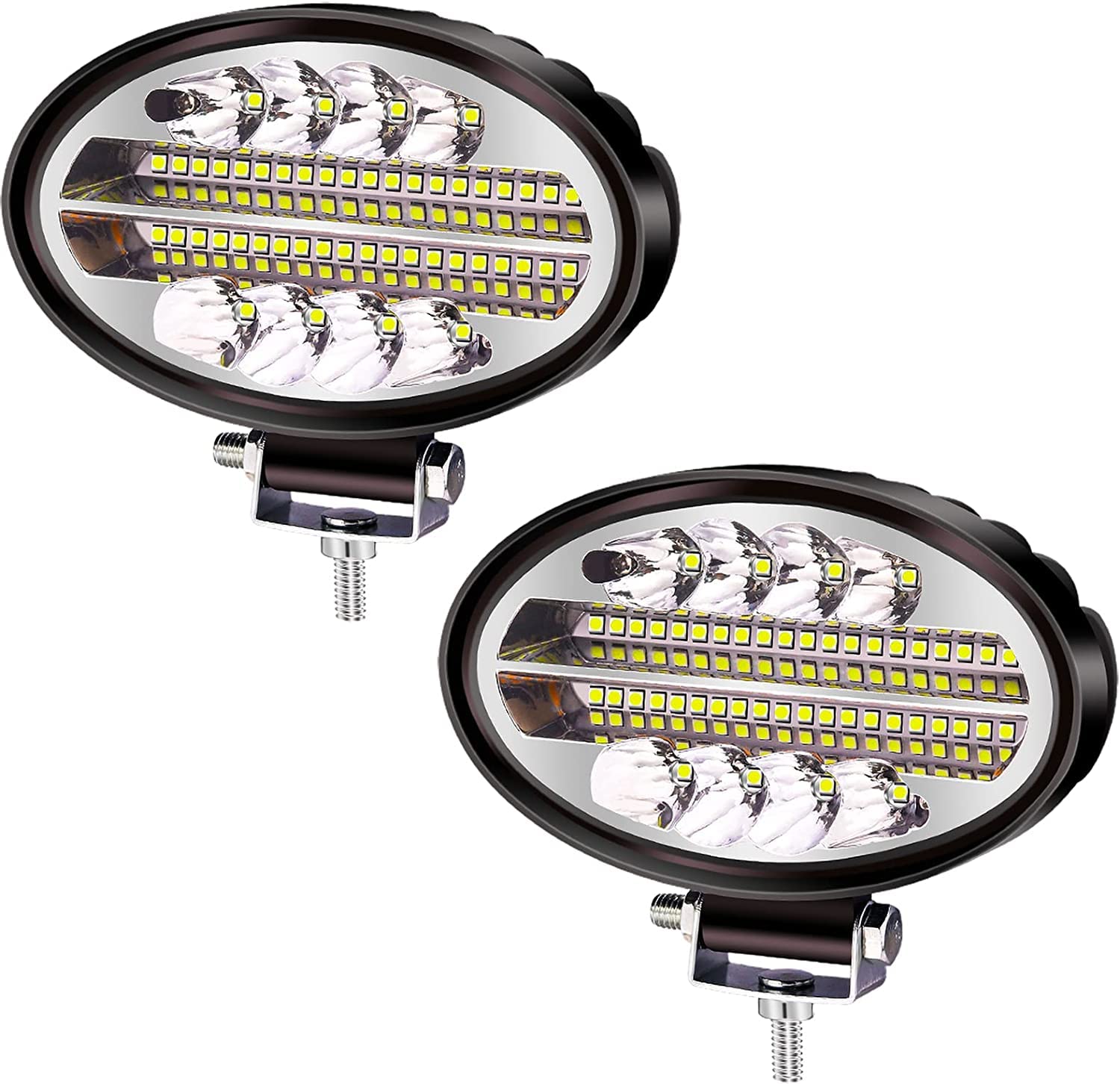 Biqing 2PCS Faro da Lavoro LED,5.5 Pollici Spot Luci di Lavoro a Led 12V 24V Fari di Profondità Impermeabile IP67 Luci di Lavoro Fuoristrada per Moto Auto ATV SUV Trattore