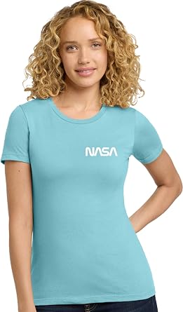 Go All Out NASA Worm Logo Left Chest Mens Women Deluxe Soft T-Shirt
