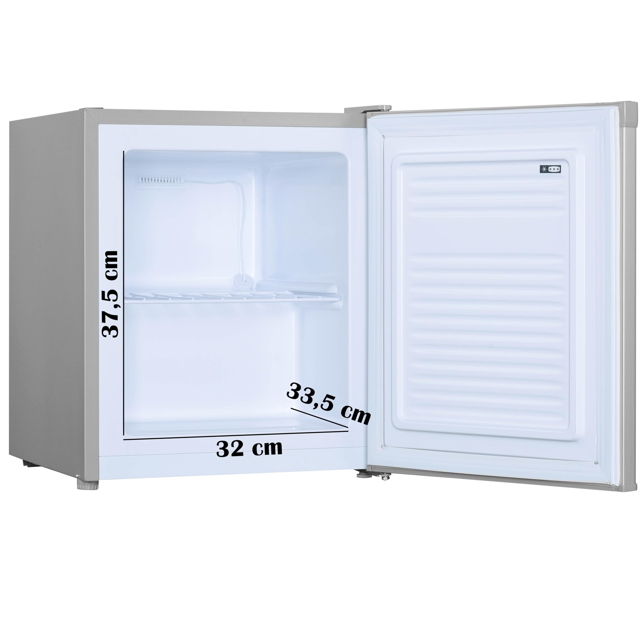 PRIMO PR116DV Mini congelador 33 L, clase energética E, 4 estrellas, plata