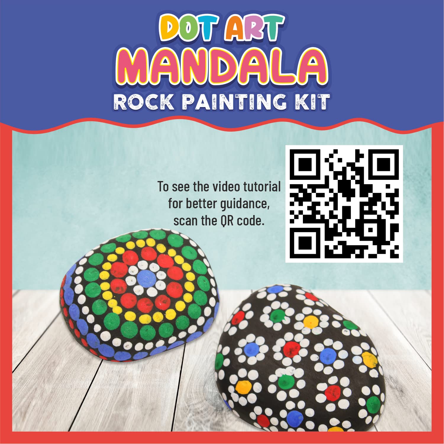 Little Birdie DIY Dot Art Mandala Rock Painting Kit| Art & Craft, Creative, Fun, Activity DIY Learning and Painting Kit | Gift for Kids, Girls and Boys - Image 3 thumbnail