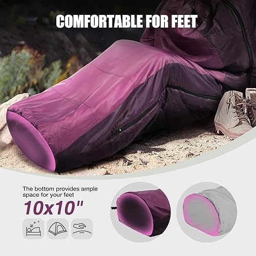 Miniatura 45 de REDCAMP Saco de dormir ultraligero para mochileros, senderismo, comodidad para adultos en clima cálido, con saco de compresión 2-Sobre
