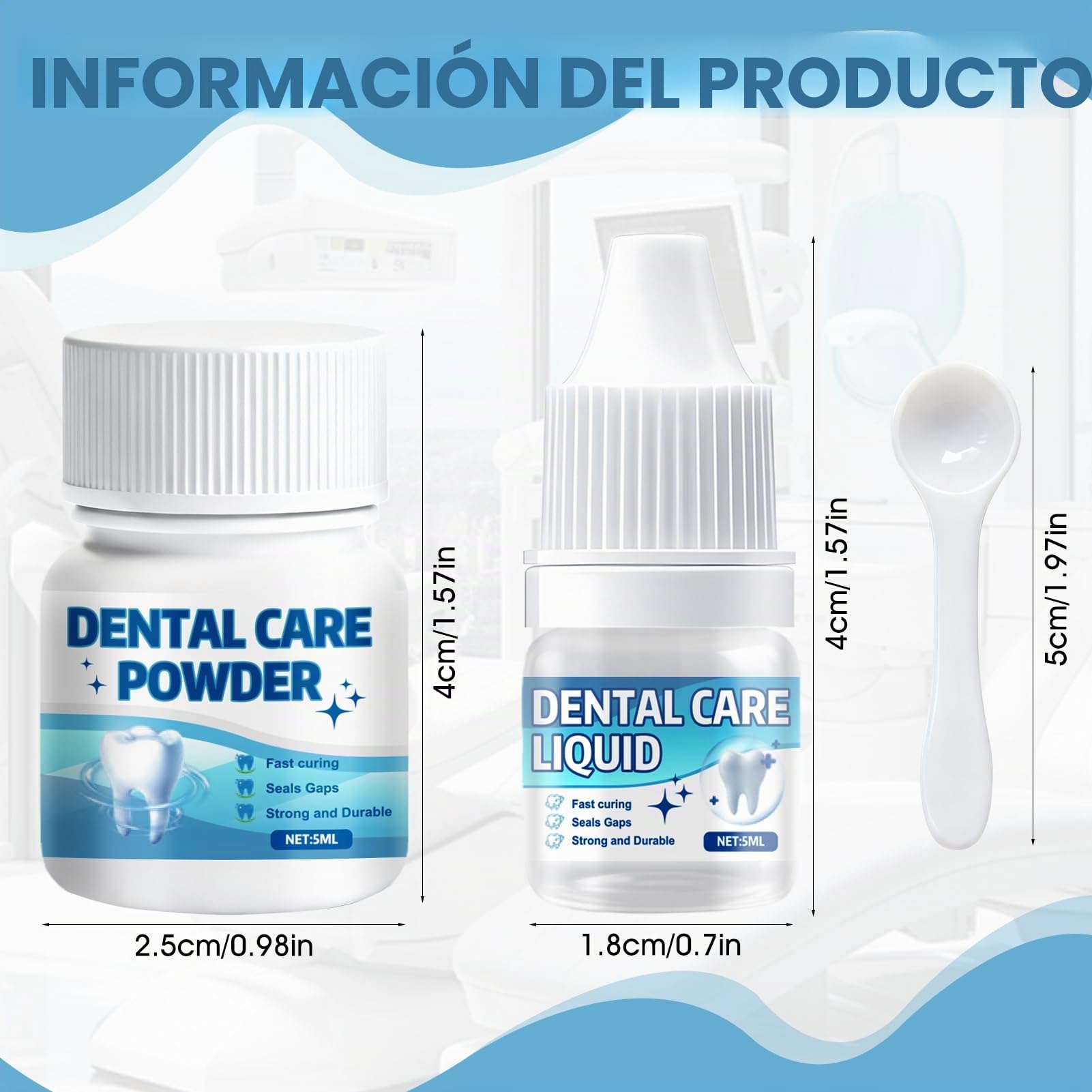 Cemento Dental Permanente para Coronas, Puentes y Caries