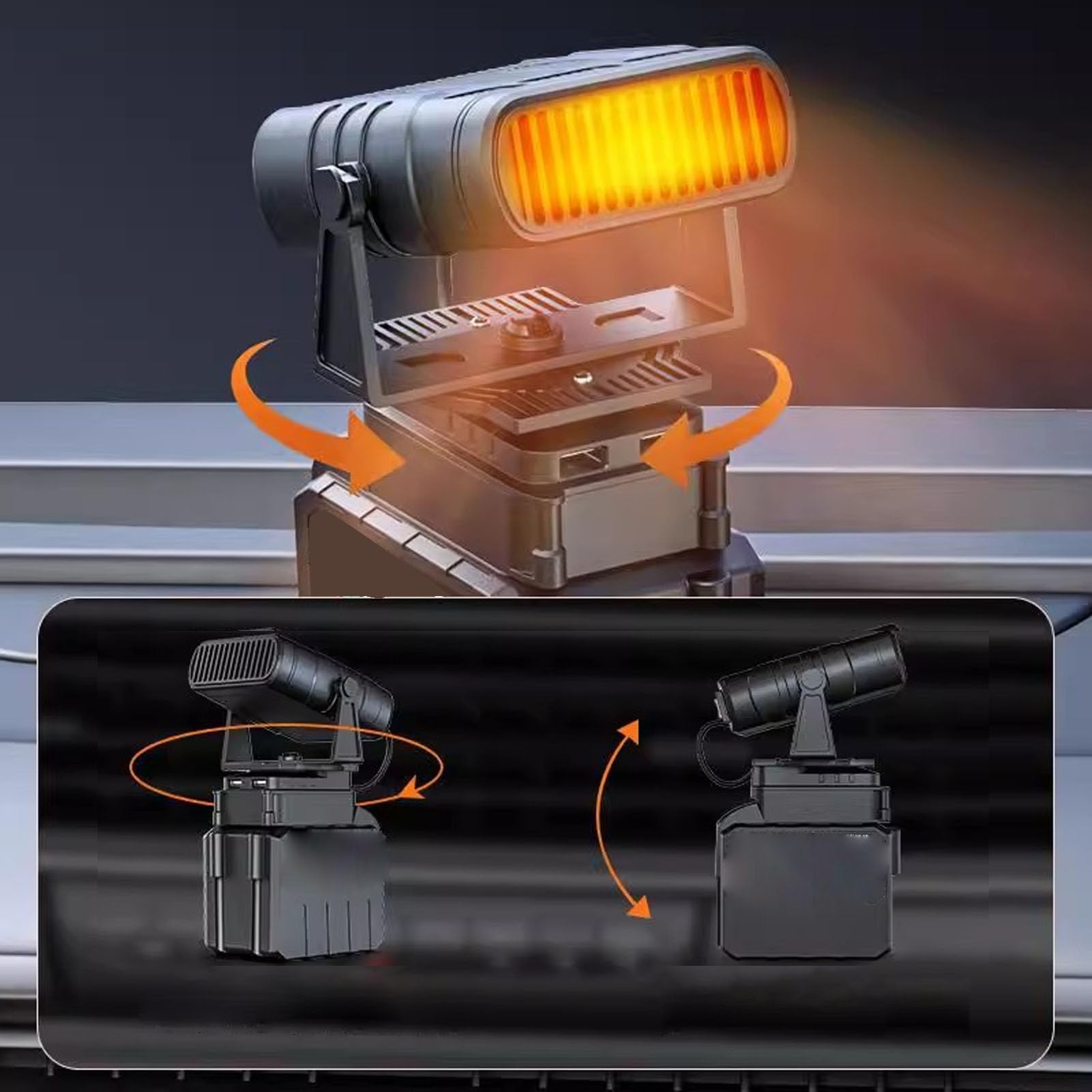 Hidyliu Calentador Inalámbrico para Coche, Descongelador de Calentamiento Rápido para Viajes de Invierno, Portátil, 170W, Calentador de Manos ABS, 1 Unidad