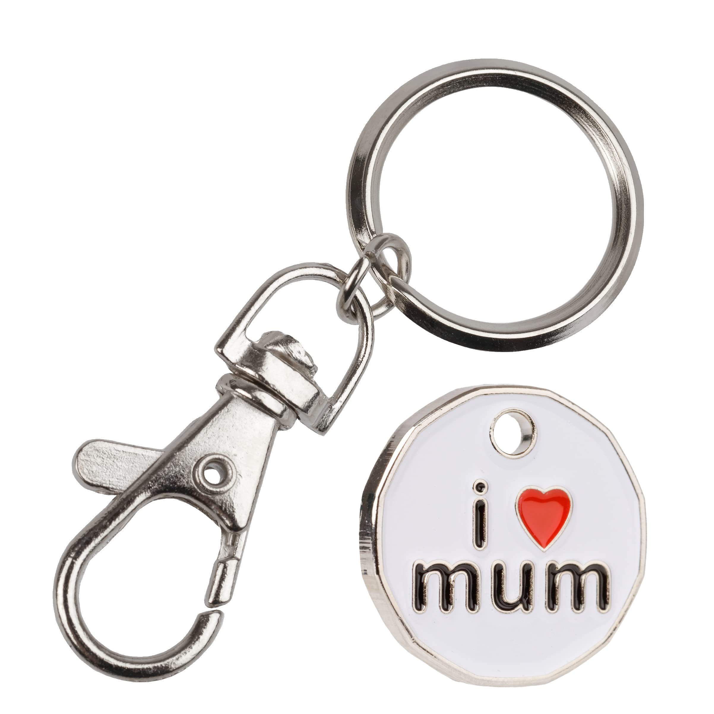 Harts 1 unit New Shape £1 coin Trolley Tokens Keyrings Supermarket Locker (I love Mum)