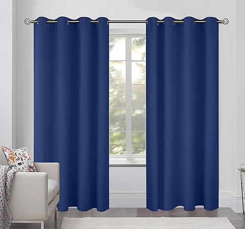 Miniatura 2 de White Classic Cortinas opacas para dormitorio, paquete de 2 paneles para colgar ventana de 84 pulgadas de largo, cortinas ciegas con ojales,