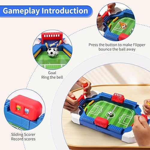 Miniatura 2 de Juego de mesa de futbolín de futbolín para niños, mini juegos de fútbol, juguetes de regalo para deportes en interiores, familia, sala de juegos,