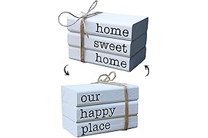 LIVDUCOT Decorative Farmhouse White Mini Books for Tiered Trays and Shelves