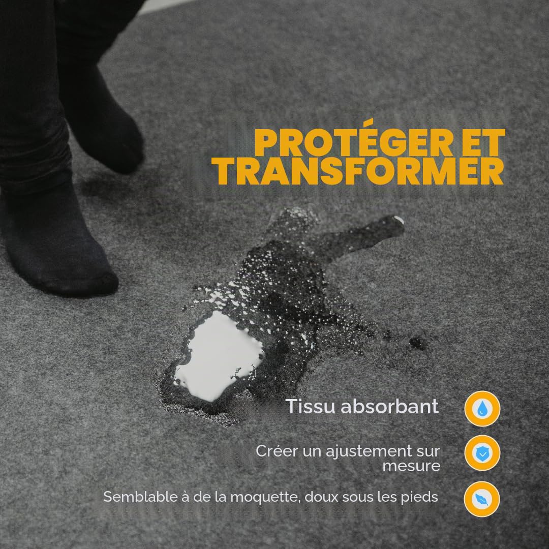 Tapis de Sol de Garage de Voiture, Absorbant l'eau et Confinement des déversements d'huile, Tapis en Tissu antidérapant (1.22 x 5.79 m)