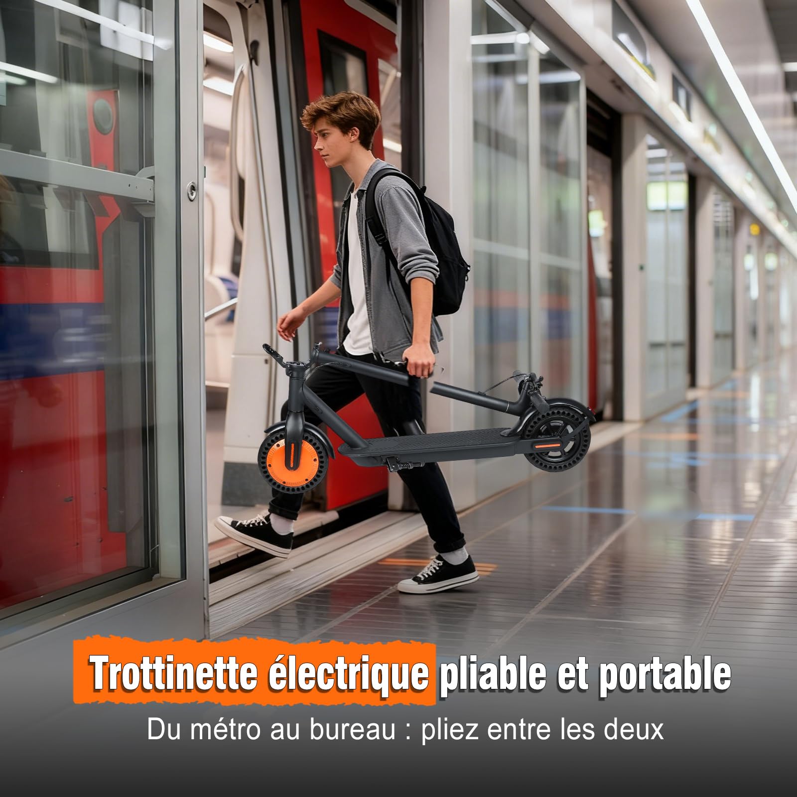 Nouvelle Trottinette Électrique Adulte 500W - 25km/h, Autonomie 20km, Batterie 5.2Ah, Pneus 8.5" Anti-Crevaison, Double Frein (Tambour+EABS), Application Smart, Pliable 3 Secondes