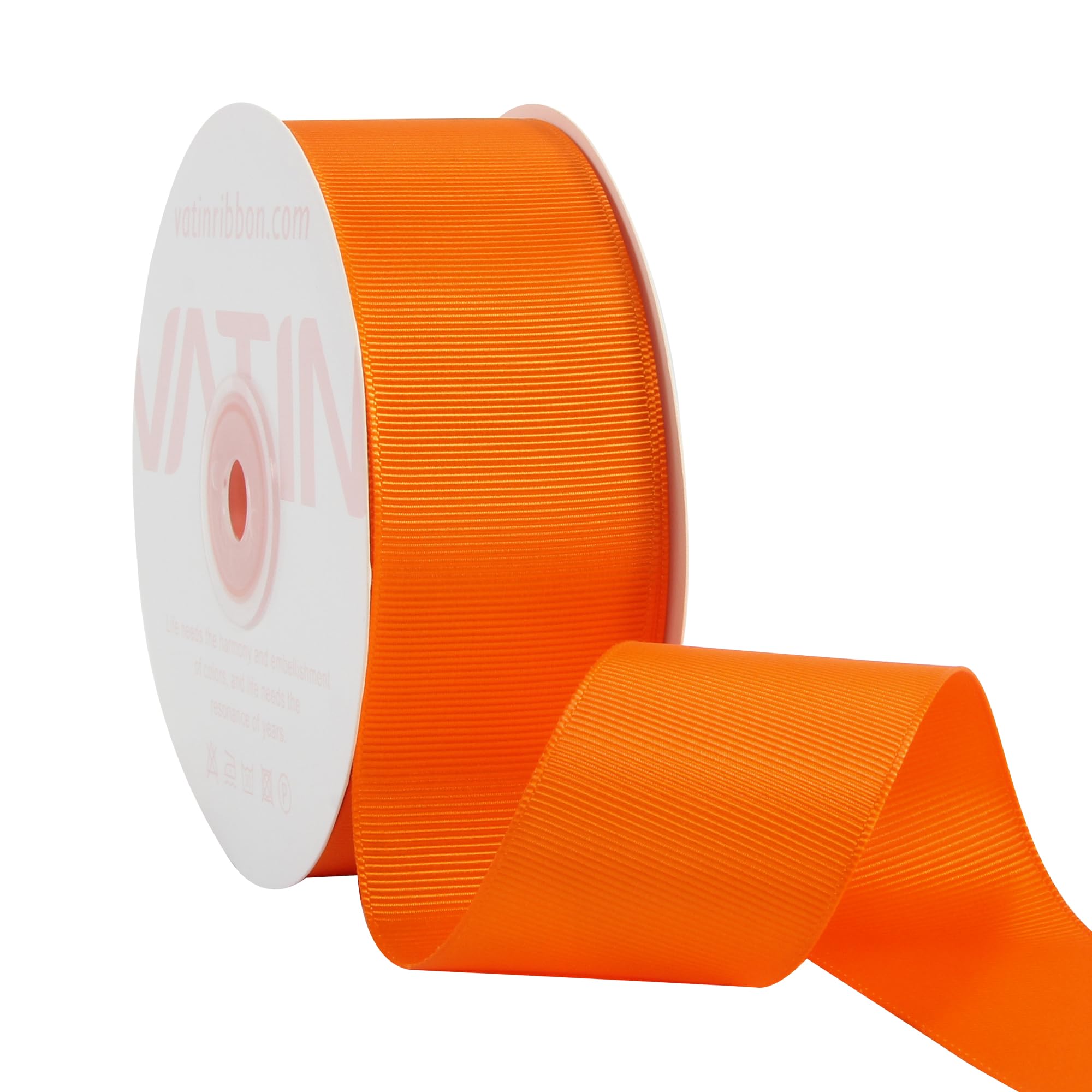 VATIN 38 mm Solid Orange Grosgrain Ribbon Spool -23 Metres, Great for Sewing Gift Wrapping, Hair Bows, Flower Arranging