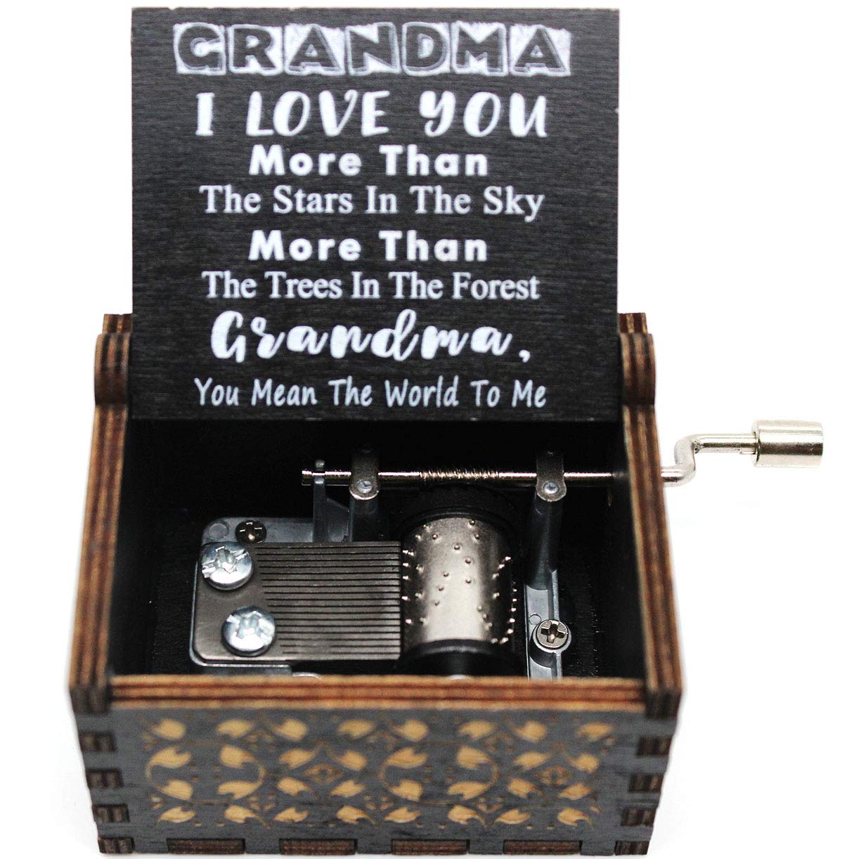 Buildinest You are My Sunshine Music Box -Black Painted Designed, Gifts for Grandma – 1 Set(BLK-GDM)