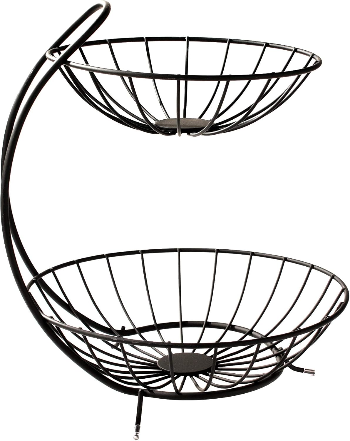 Spectrum Diversified Yumi Arched Server Stacked, 2-Tier Bowls, Dining Table & Kitchen Counter Organizer, Modern Fruit Basket Stand, Black : Everything Else