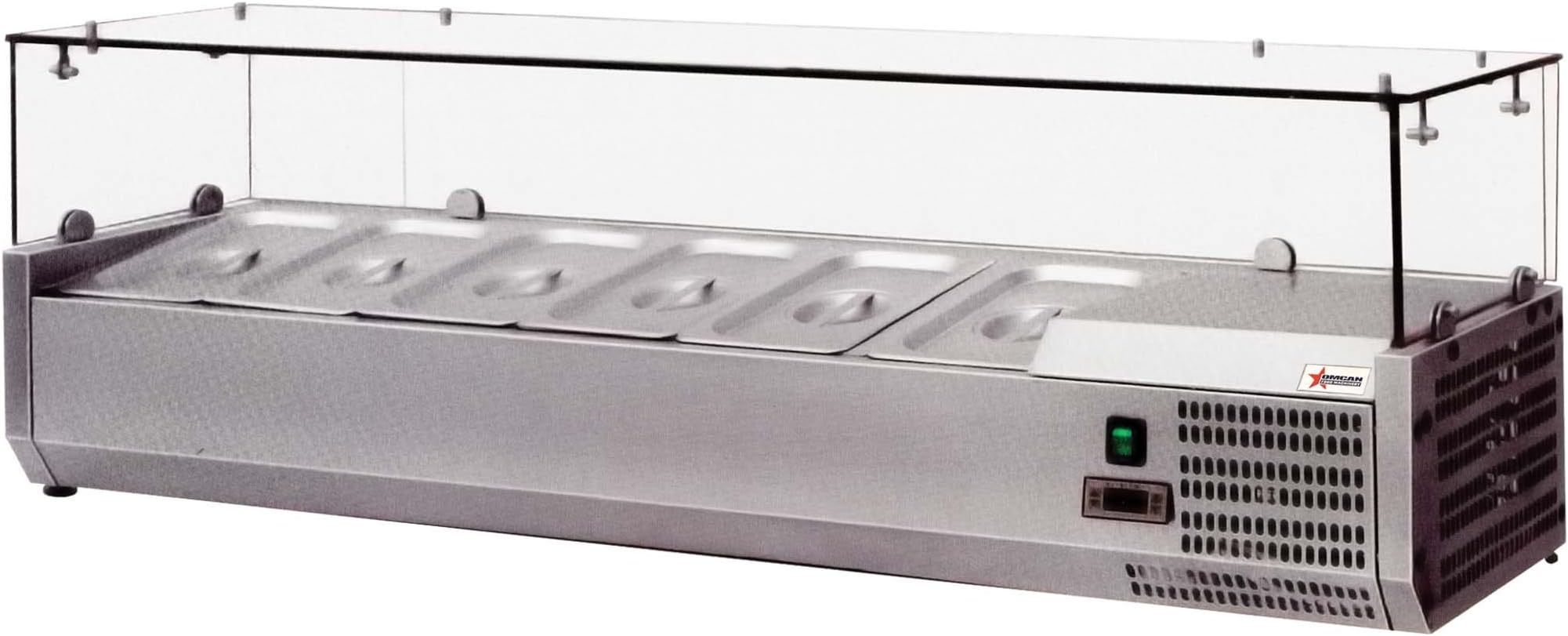 Omcan40535 Commercial Restaurant 47" Refrigerated Topping Rails Sneeze Guard