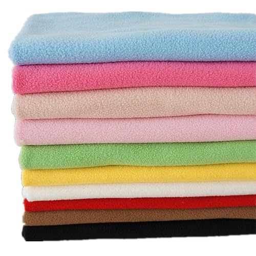 RayLineDo® 10PCS 50 * 50cm Solid Color Knitted Polar Fleece Fabric Anti Pill Fabric Patchwork Polyester Plush Fleece Cloth For DIY Sewing Handmade Dolls