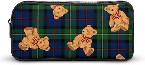 Miniatura 1 de Lindo oso de peluche para muñeca, estuche de lápices de gran capacidad, organizador de almacenamiento de artículos de papelería con compartimentos