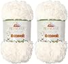 Himalaya Kuzucuk Fluffy Thick Yarn, Ultra Bulky, 100% Polyester, Extra Thick, Solid Color, 2 Ball Set, Approx. 7.1 oz 200 g, Spool Length: 26.4 ft 80 m, Knitting Yarn, Col.85602